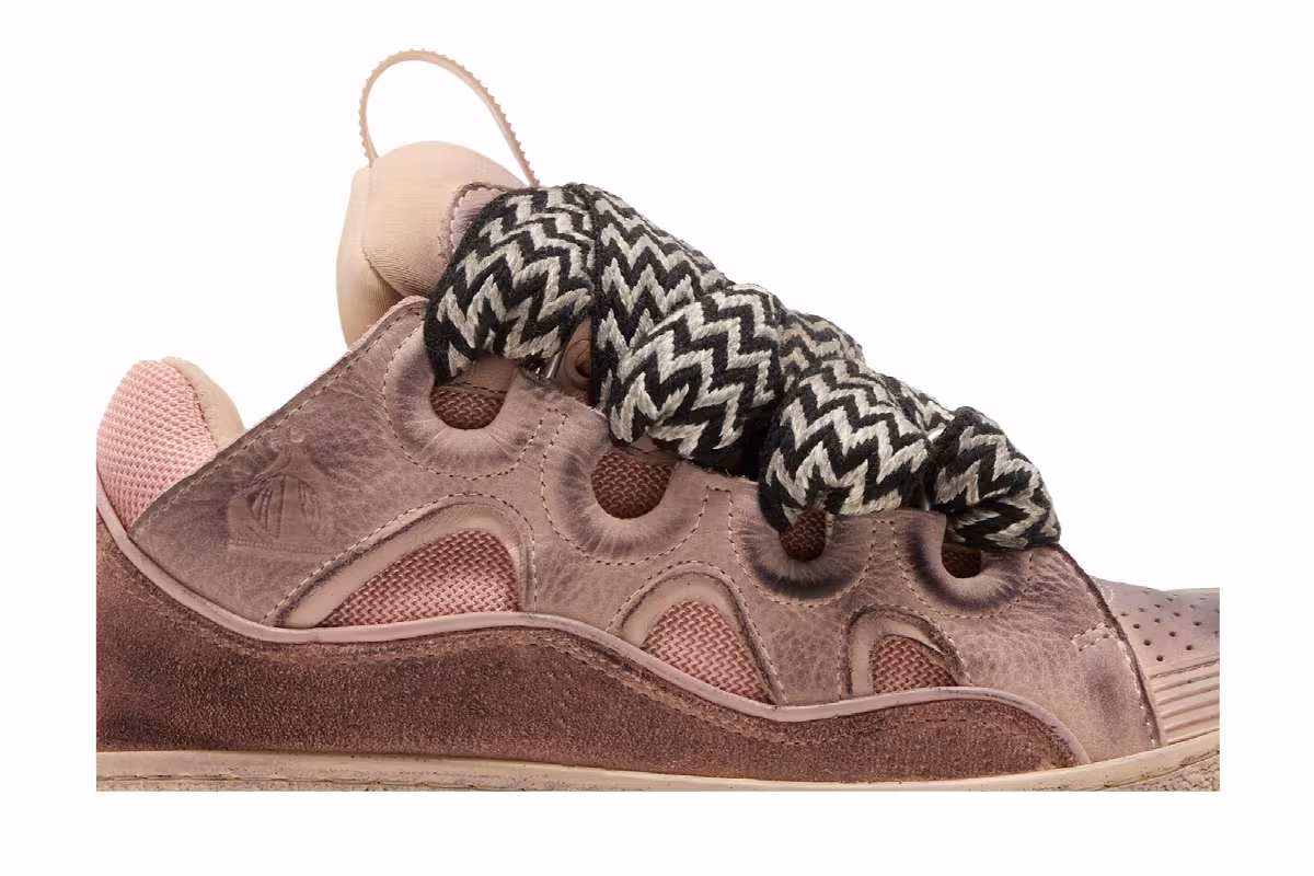 Lanvin Women's Curb Sneakers Distressed - Pink, view 3