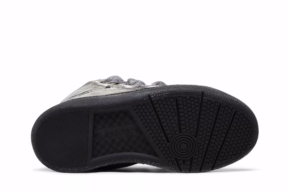Lanvin Women's Curb Sneakers Silver Black, view 5