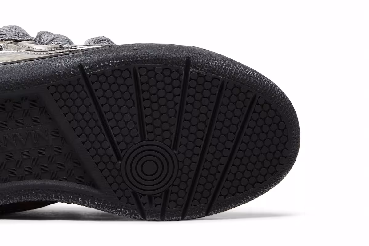 Lanvin Women's Curb Sneakers Silver Black, view 6