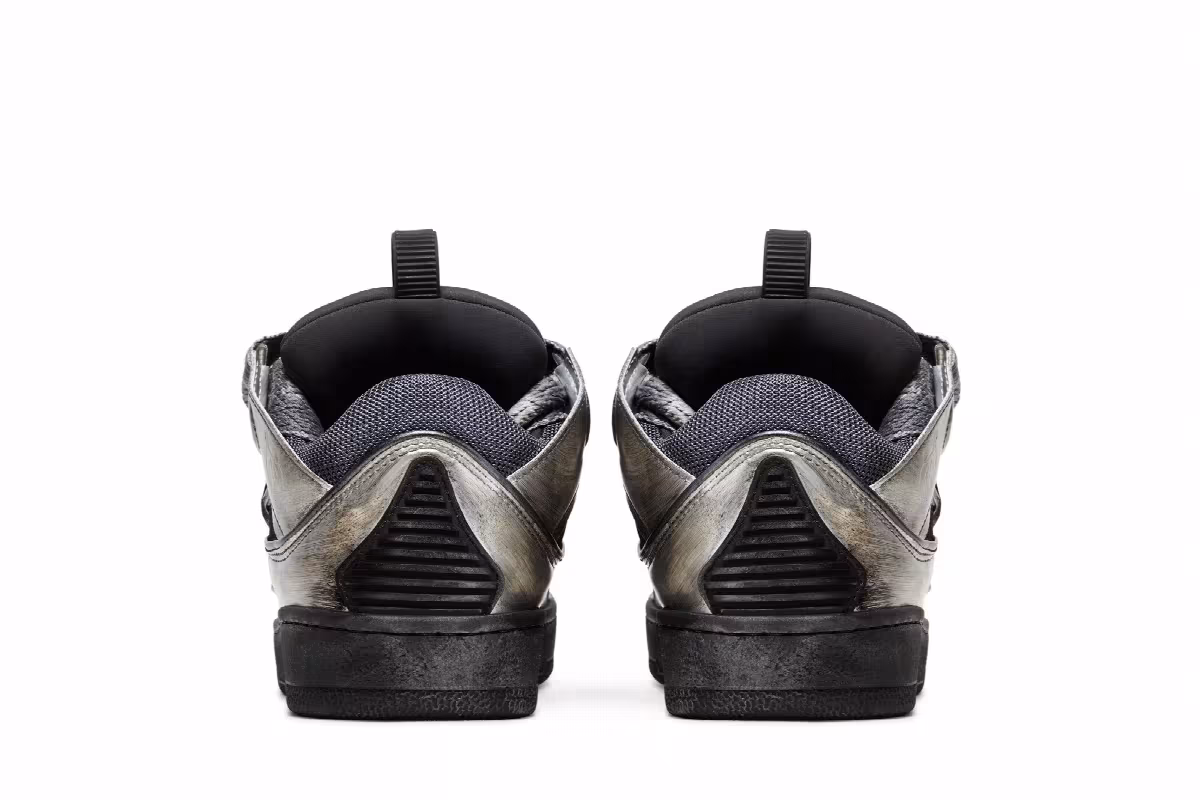 Lanvin Women's Curb Sneakers Silver Black, view 7