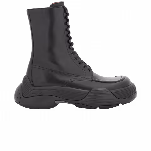 Lanvin Wmns Flash-X Bold Lace Up Leather Boot 'Black'