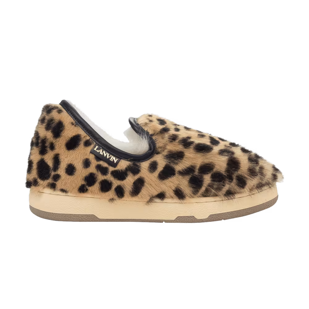 Lanvin Women's Slip On Loafer Leopard Fur
