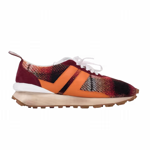 Lanvin Bumpr Sneaker 'Rouge Orange Check Wool'