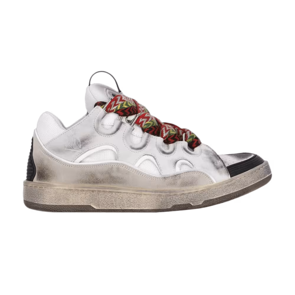 Lanvin Women's Curb Sneakers Distressed - White Black