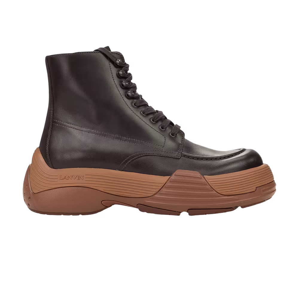 Lanvin Black Basses A Lacets Flash X Bold Boot Marron