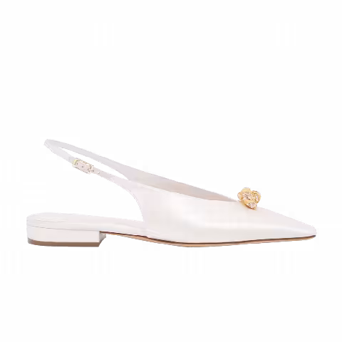 Lanvin Wmns Satin Swing Slingback Mule Sandal 'White Melody Jewel'