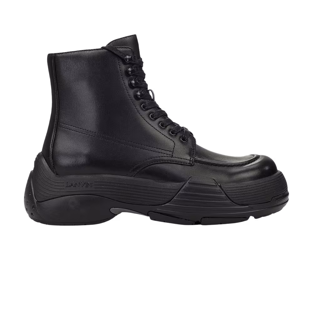 Lanvin Black Basses A Lacets Flash X Bold Boot Triple Black