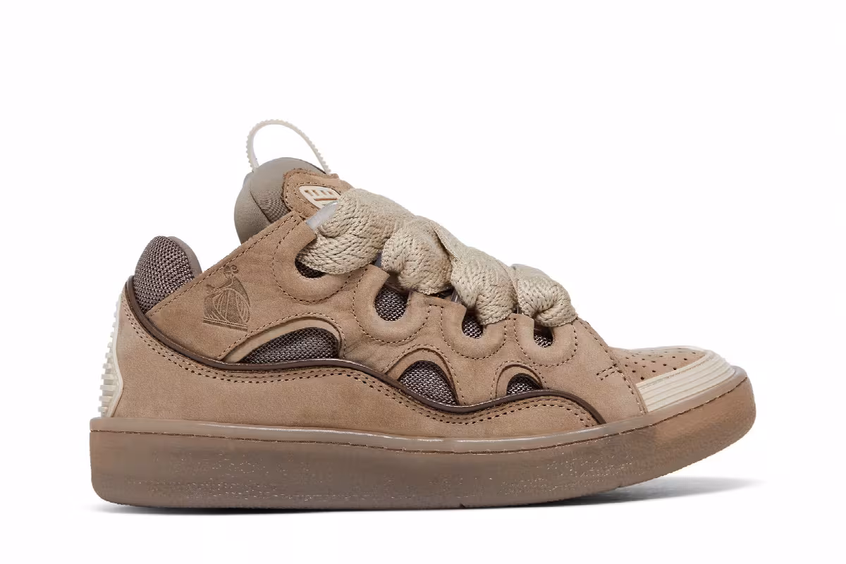 Lanvin Women's Curb Sneakers Taupe, view 2