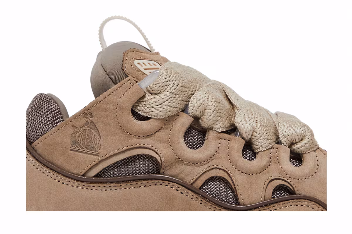 Lanvin Women's Curb Sneakers Taupe, view 3