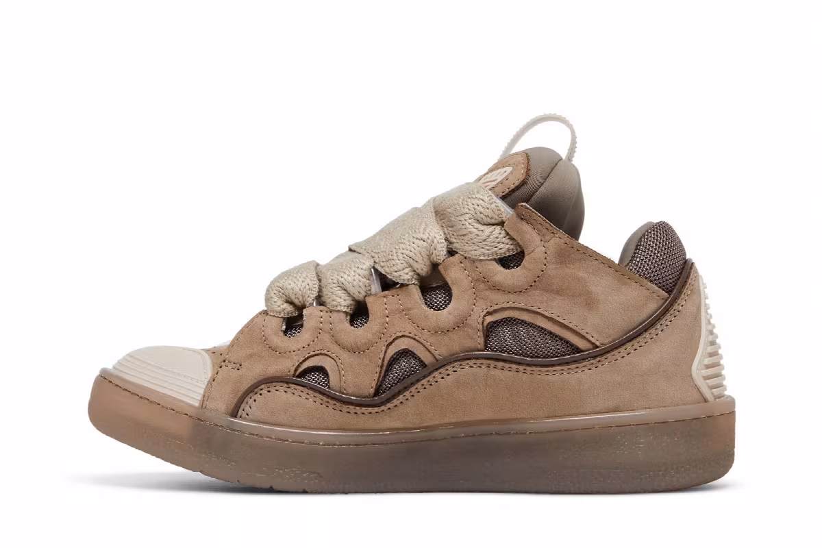 Lanvin Women's Curb Sneakers Taupe, view 4