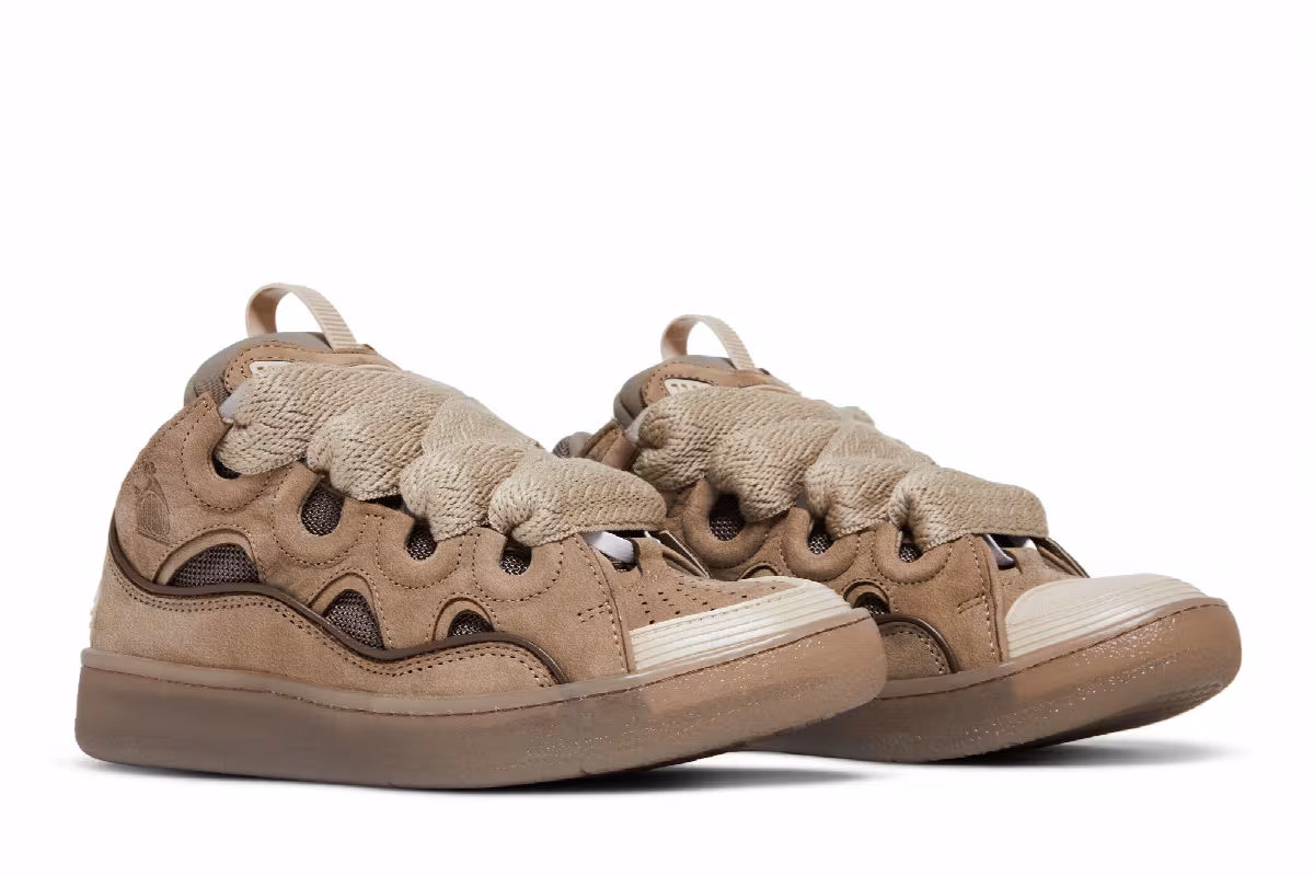 Lanvin Women's Curb Sneakers Taupe, view 9