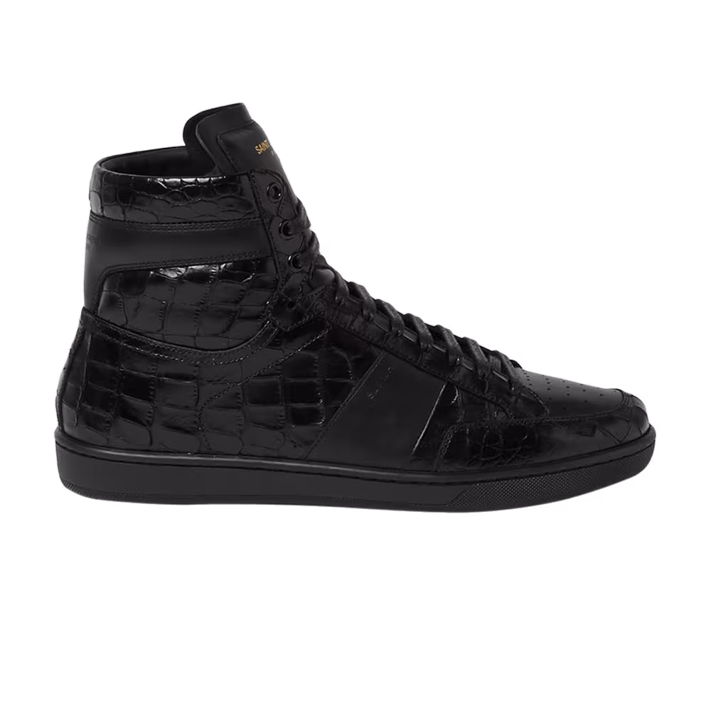 Saint Laurent SL-10 High Black Crocodile Print