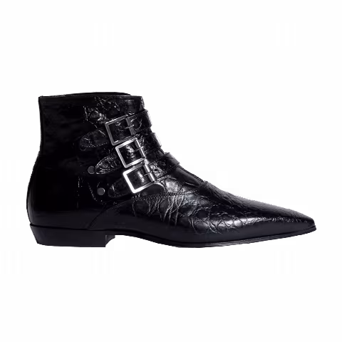 Saint Laurent Stan Boot 'Crocodile-Embossed Black'
