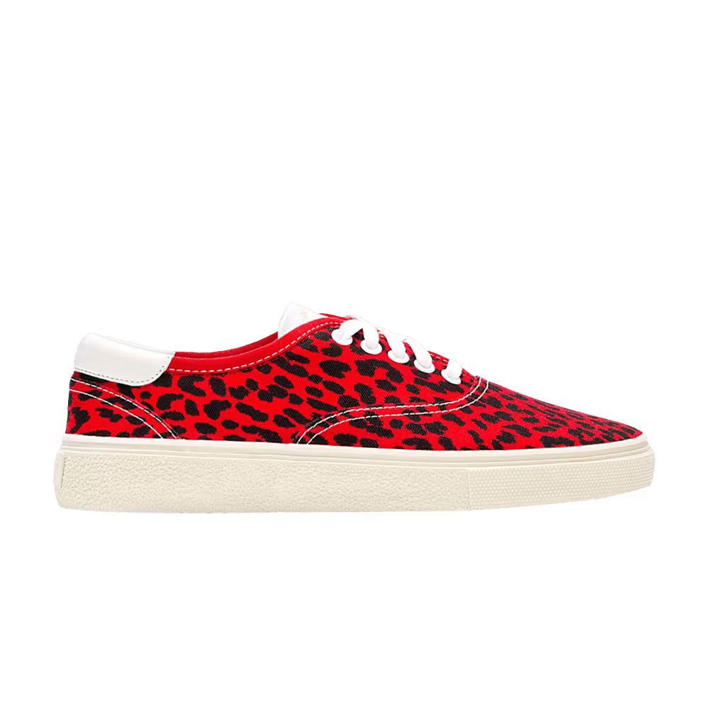 Saint Laurent Skate Lace-Up Sneaker Red Canvas Babycat
