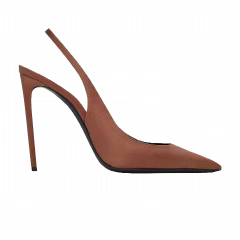 Saint Laurent Wmns Zoe Slingback Pumps 'Brun Pecan'