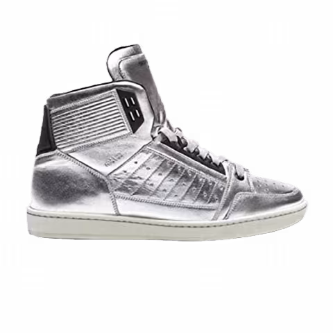 Saint Laurent Flat Heel High Top 'Silk Silver'