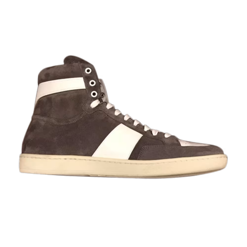 Saint Laurent High Top Sneaker Grey Suede