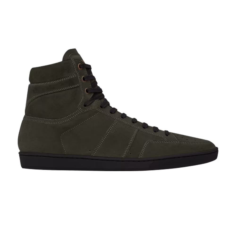 Saint Laurent Signature Court Classic SL/10H High Top Sneaker Green Suede