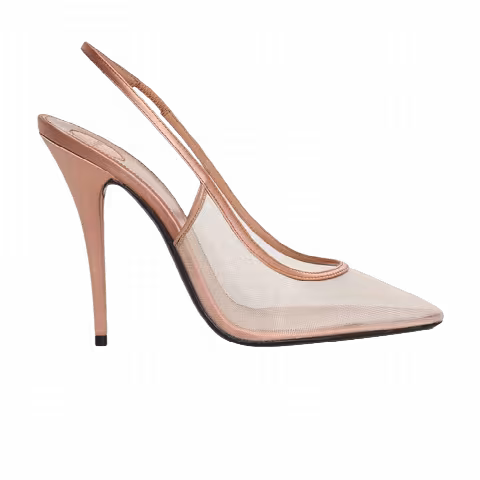 Saint Laurent Wmns Anita Slingback Pump 'Panna Rose'