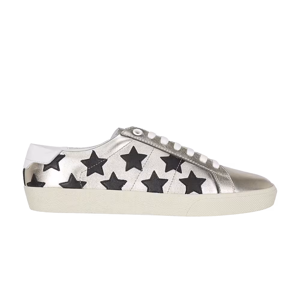 Saint Laurent Women's Court Classic Metallic Silver Star