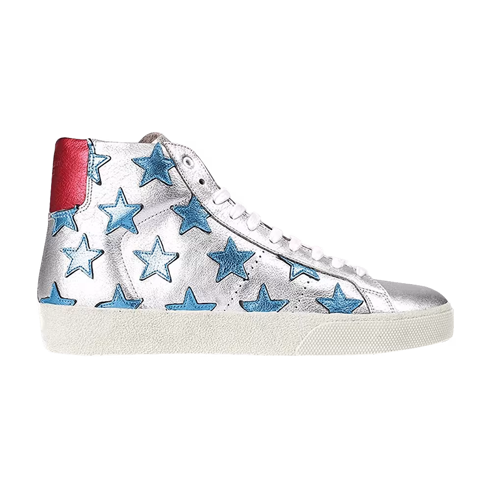 Saint Laurent Women's Court Classic High Silver Blue