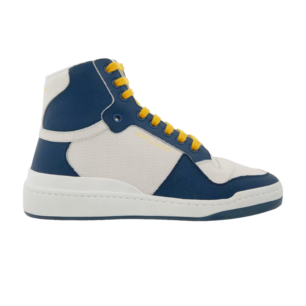 Saint Laurent Saint Women's Laurent SL-24 Mid Off White Navy Yellow