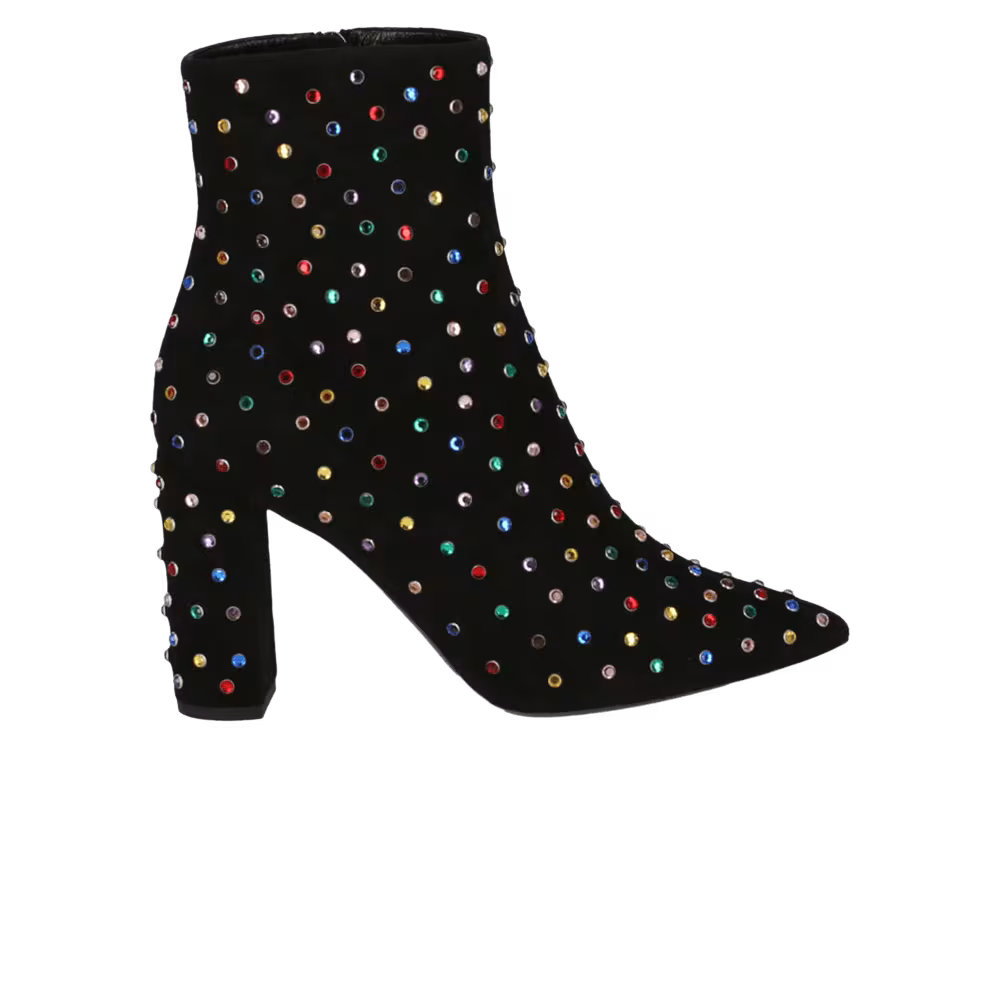 Saint Laurent Women's Betty Embellished Ankle Boot Black