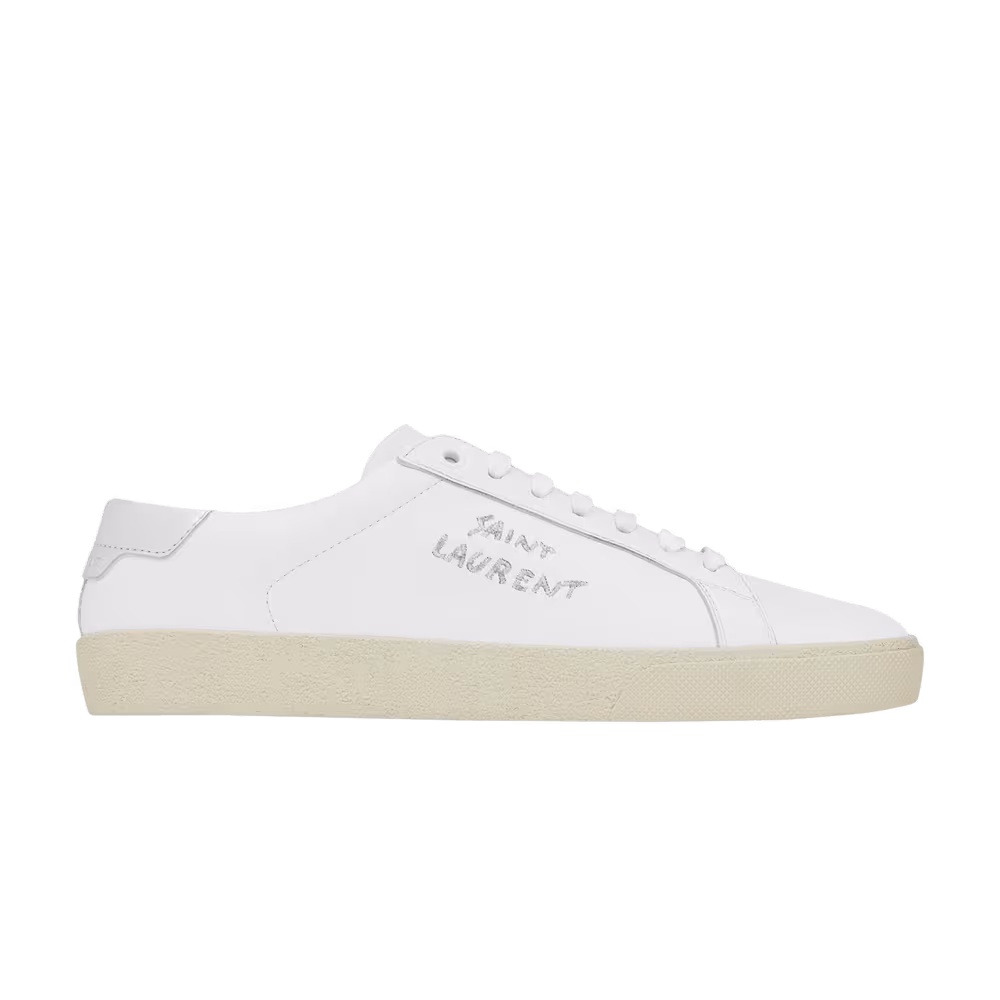 Saint Laurent Court Classic SL/06 Embroidered Sneakers White