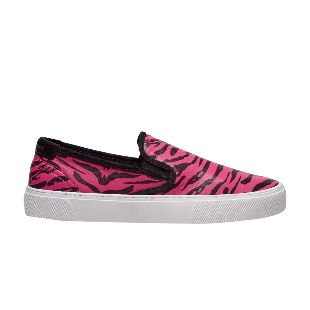 Saint Laurent Venice Slip-On Zebra Stripes - Fuchsia