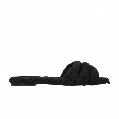 Saint Laurent Wmns Tribute Flat Sandal 'Black'