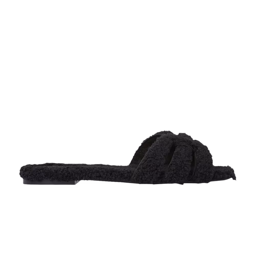 Saint Laurent Women's Tribute Flat Sandal Black