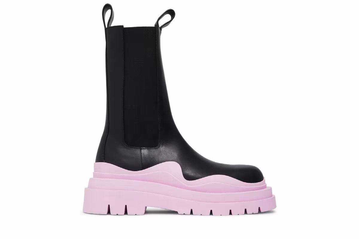 Bottega Veneta Women's Tire Boot Black Gloss, view 2