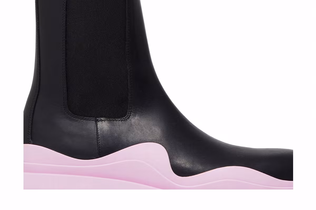 Bottega Veneta Women's Tire Boot Black Gloss, view 3
