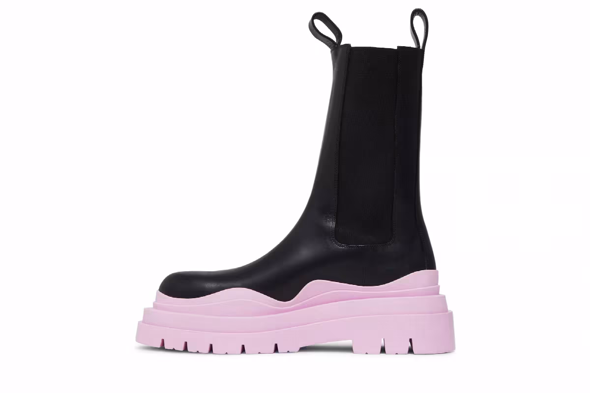 Bottega Veneta Women's Tire Boot Black Gloss, view 4