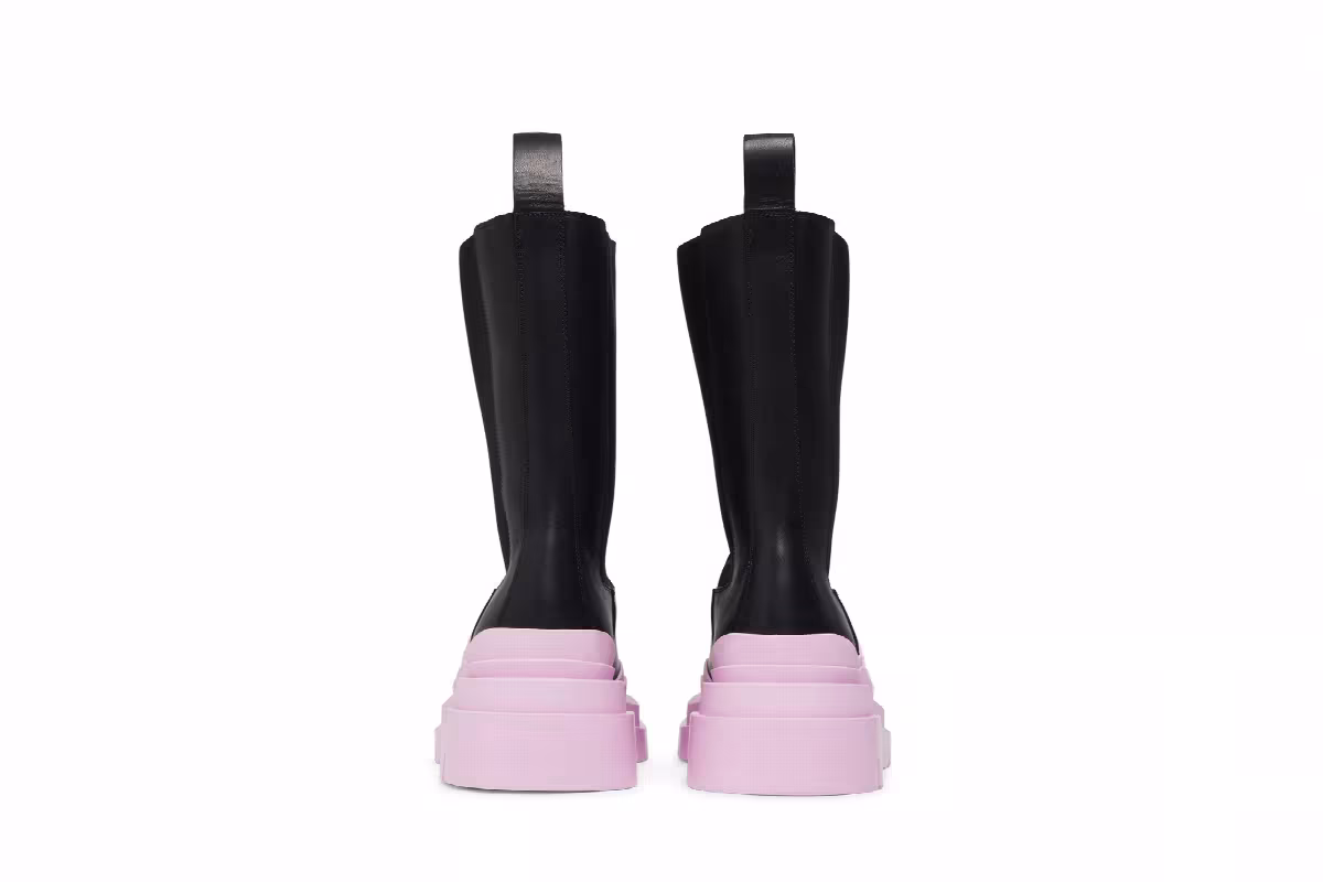 Bottega Veneta Women's Tire Boot Black Gloss, view 7