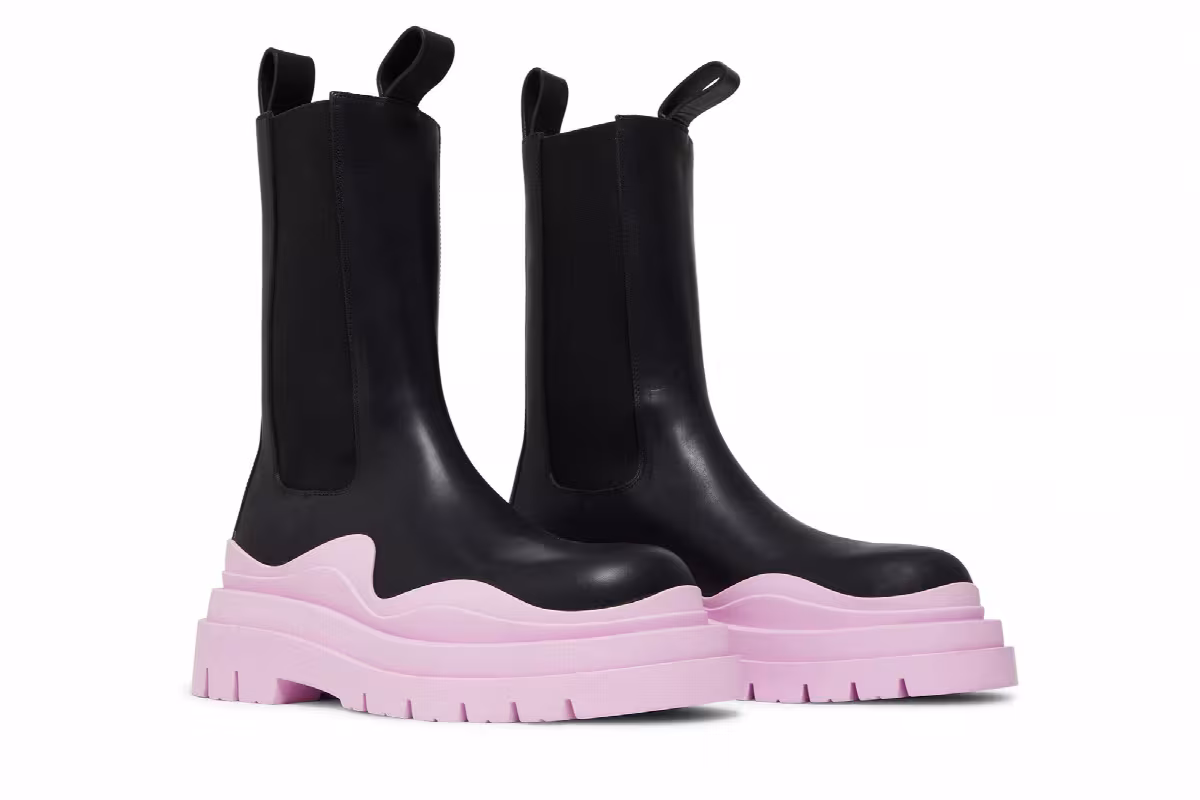 Bottega Veneta Women's Tire Boot Black Gloss, view 9