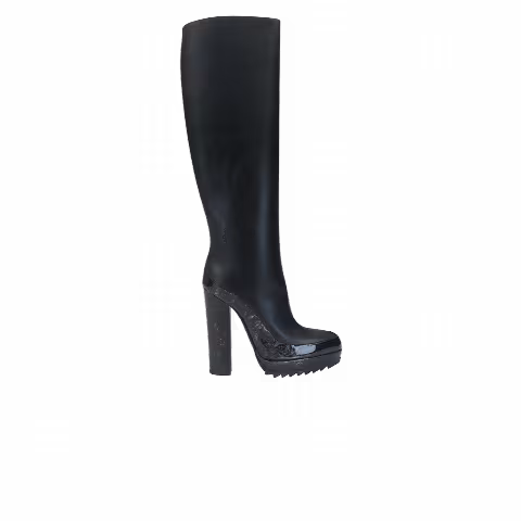 Bottega Veneta Wmns Knee-High Boot 'Black Leather Block'