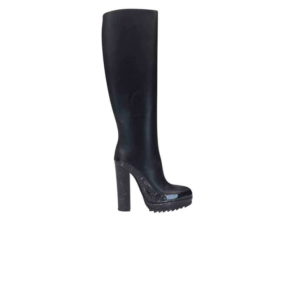 Bottega Veneta Women's Knee-High Boot Black Leather Block
