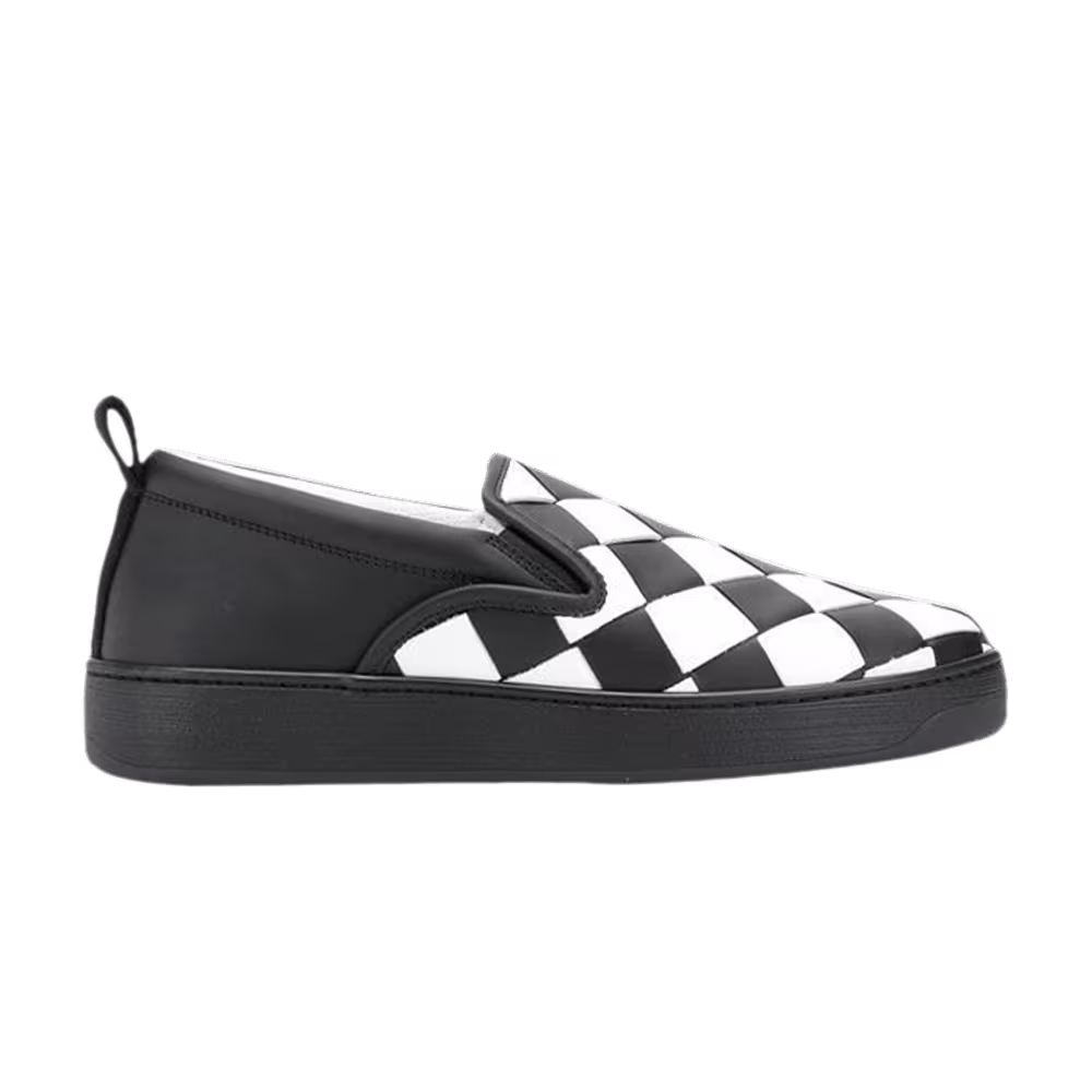 Bottega Veneta Dodger Slip-On Intrecciato - Black White