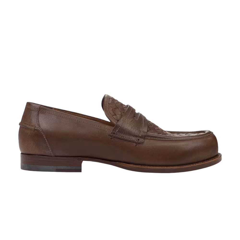 Bottega Veneta Edoardo Storm Cuir Loafers Brown