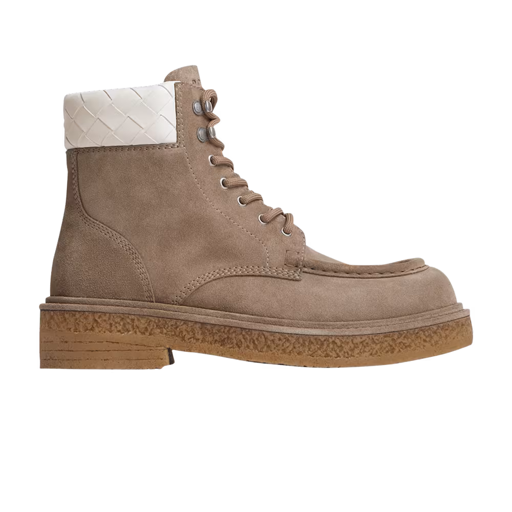 Bottega Veneta Haddock Lace-Up Ankle Boot Driftwood