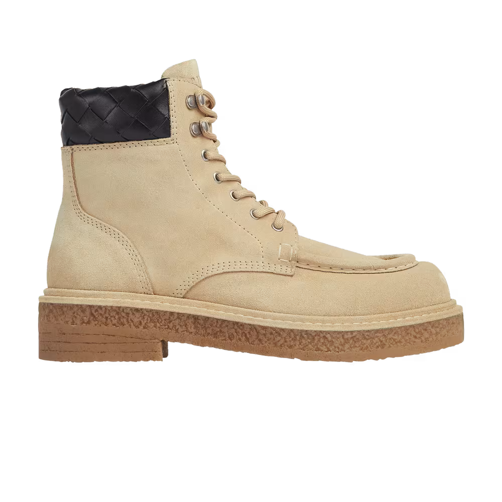 Bottega Veneta Haddock Lace-Up Ankle Boot Saturn Black