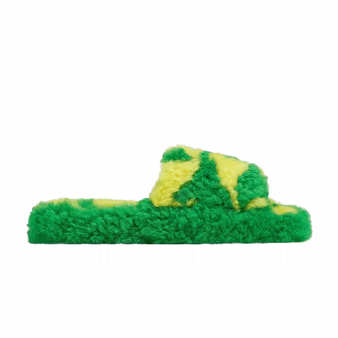Bottega Veneta Wmns Resort Teddy Slide 'Kiwi Parakeet'