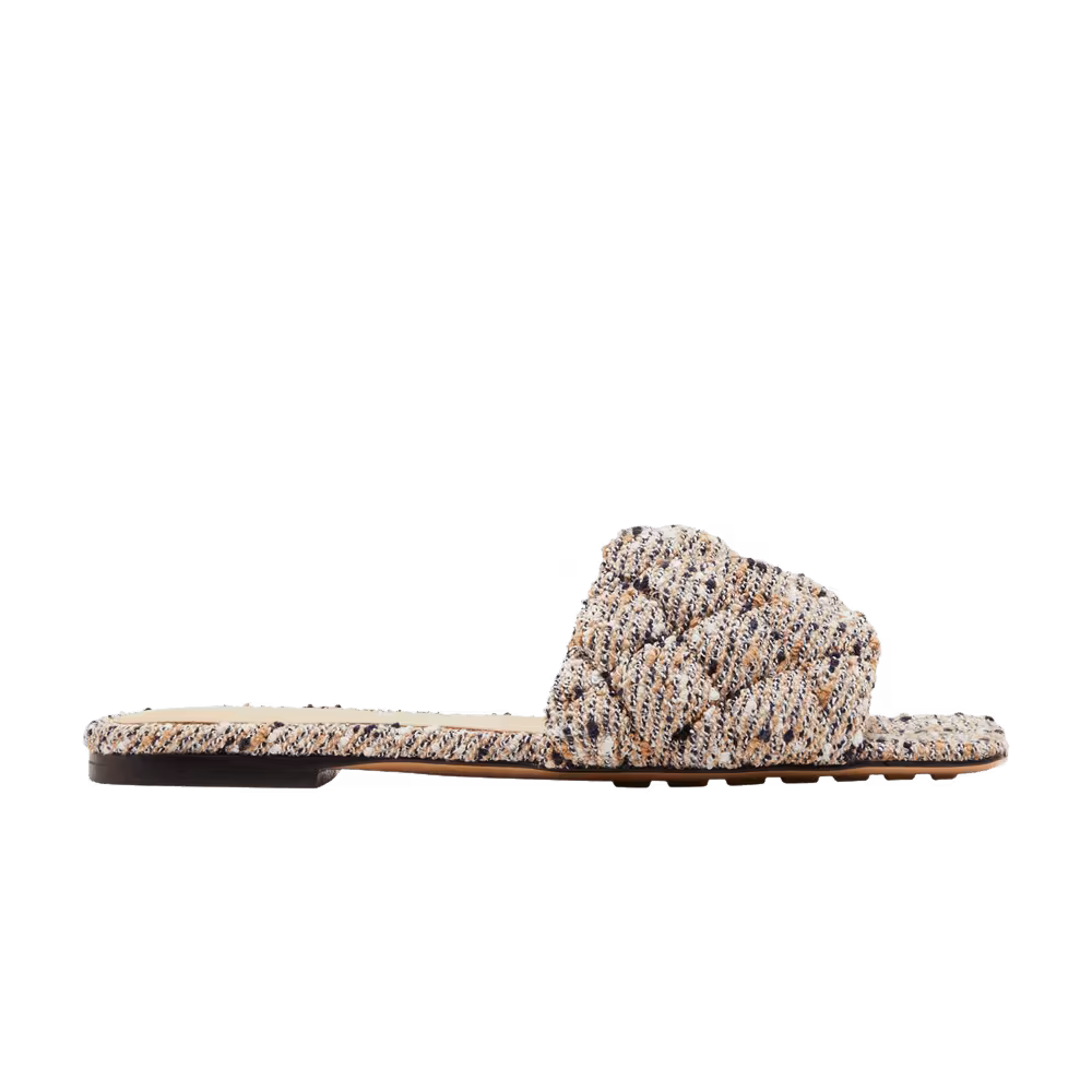 Bottega Veneta Women's Padded Flat Sandal Camel Navy