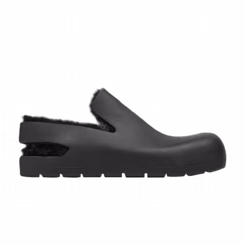 Bottega Veneta Wmns Puddle Slingback Sandal 'Shearling - Black'