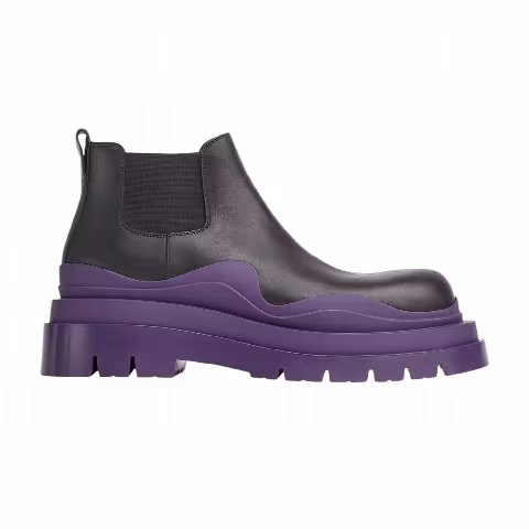 Bottega Veneta Tire Cropped Boot 'Black Plum'