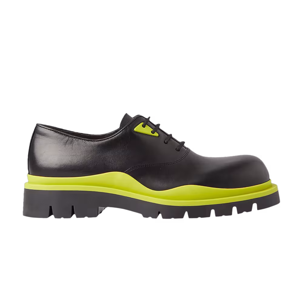 Bottega Veneta Tire Lace-Up Black Kiwi