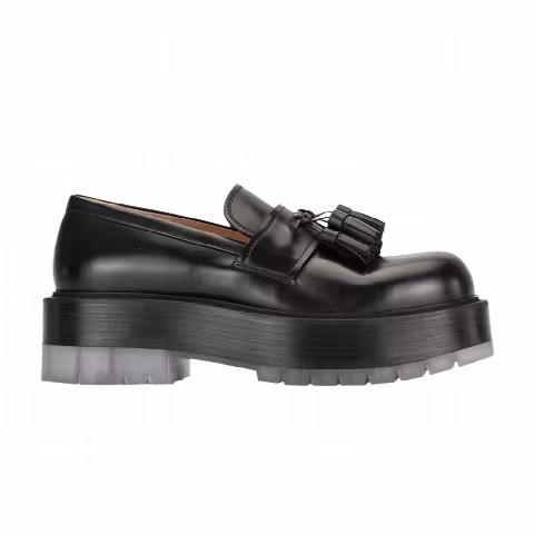 Bottega Veneta The Stilt Tasselled Platform Leather Loafer 'Black'