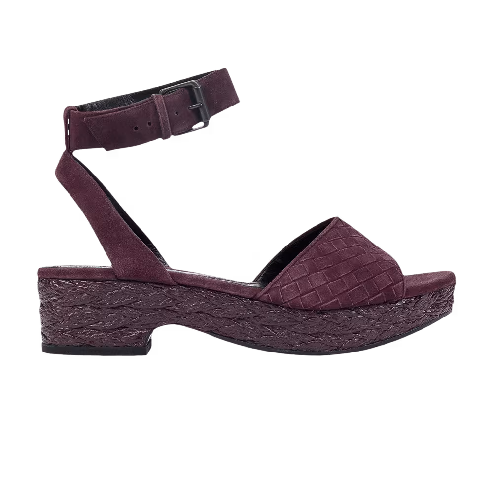 Bottega Veneta Women's Luxe Kid Suede Ankle Strap Sandal Burgundy