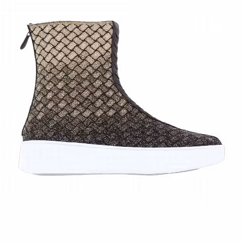 Bottega Veneta Wmns Intrecciato Metallic Sneaker Boot 'Gold'